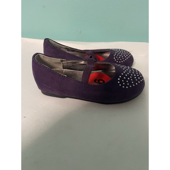 NINA Suede Brown Glitter BALLET FLAT DRESS SHOES Big Girl Size 6 New - Picture 2 of 6